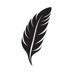 Obraz premium feather silhouette vector illustration on white background