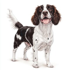 Fototapeta premium Playful Spaniel Dog Standing Joyfully with Happy Expression