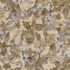 Hand-Drawn Seamless Pattern with Floral Elements