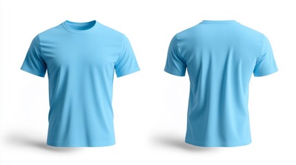 Aqua Blue T-Shirt Mockup. Generative AI
