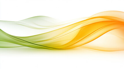 Abstract waves in green and orange hues