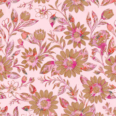 Modern Floral and Leafy Texture for Fabric Prints