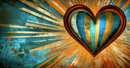 Colorful heart with abstract background