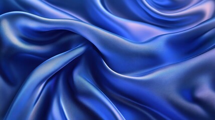 Obraz premium Luxurious Smooth Blue Satin Fabric Texture with Elegant Waves