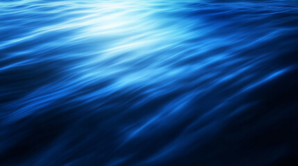 Blue ocean waves with serene glow