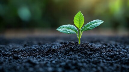 A Tiny Sprout Emerging from the Dark Earth: A Symbol of New Life and Growth