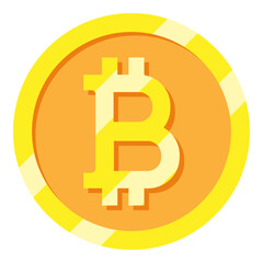 Illustration of Bitcoin Flat Icon