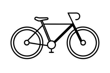 Bicycle Silhouette Icon on White Background