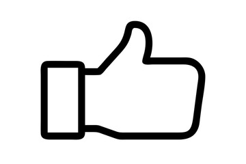 Black Thumbs Up Icon Silhouette for Social Media