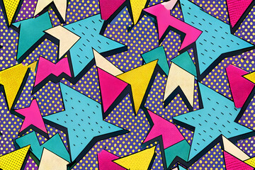 Fun. vibrant pop art pattern design.
