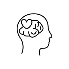 Emotional intelligence line icon. Stress resistance. Empathy. Personality strengths and characteristics.Soft skills concept. Human resources