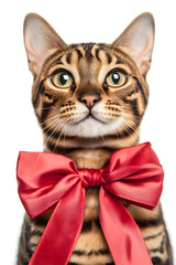 Charming Bengal Cat in Stylish Headband and Bow - A Playful Portrait