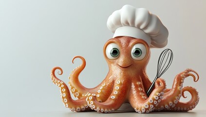 Adorable Chef Octopus: A Whimsical Culinary Creation