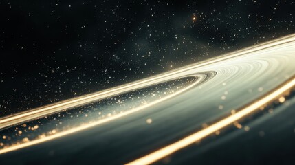 Fototapeta premium Cosmic Scene of Ringed Planet with Stars in the Background