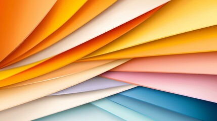 Obraz premium Abstract Colorful Overlapping Layers Design Warm and Cool Tones Geometric Pattern Background