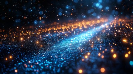 Abstract Blue and Orange LED Lights Glow Effect. Generative AI