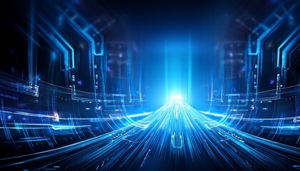 幻想的なテクノロジーのイラスト、バランスの良い配置、スタイリッシュなグラフィック、背景画像　Generated by AI