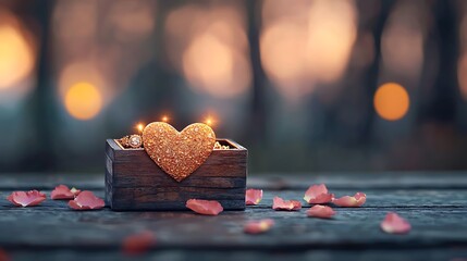 Celebrating love on valentine's day romantic heart candles in a serene forest setting