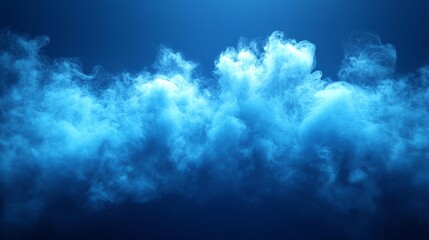 Fog Effect on Blue Background. Generative AI