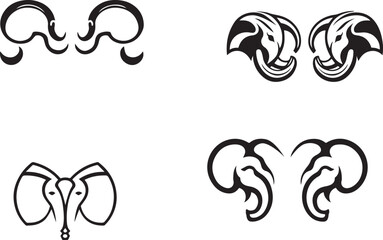 Abstract Elephant and Tribal Design Vector Graphics