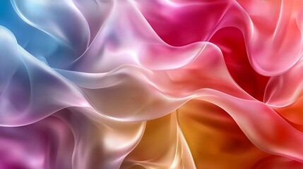 Obraz premium Abstract colorful flowing fabric waves.