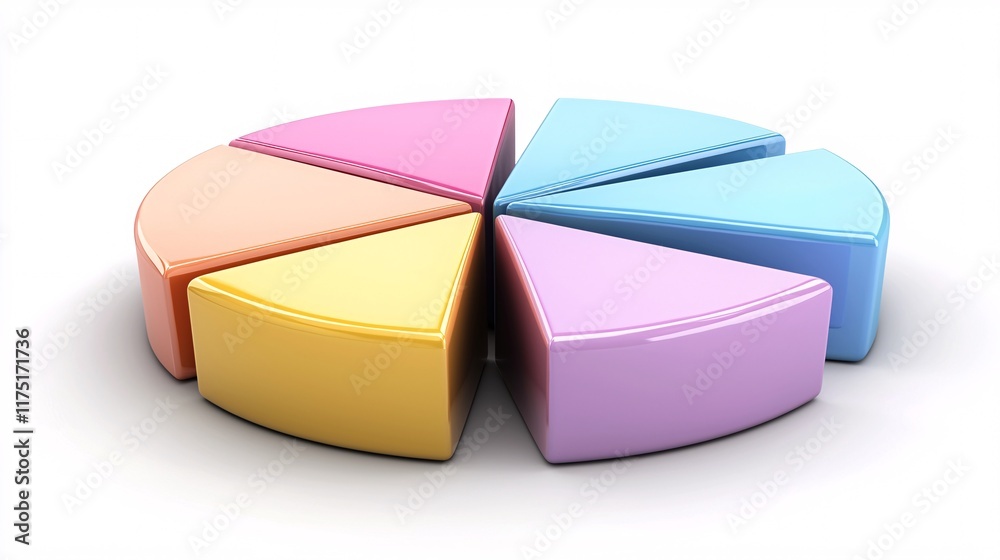 Aufkleber Investment planning process explained using pie charts and bar graphs Stock Photo with side copy space