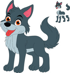 a cartoon character of wolf