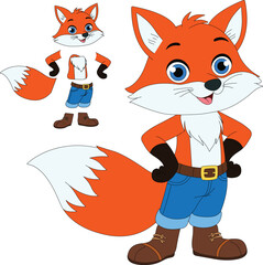 a cartoon character of fox
