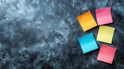 Debt reduction strategies written on colorful sticky notes Stock Photo with side copy space