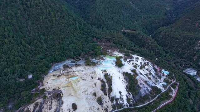 Yunnan Shangri-la Baishuitai scenic spot aerial landscape
