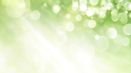 Obraz premium Abstract green and white bokeh background with light rays.