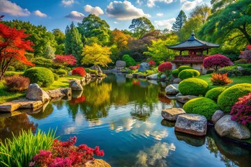 Serene Japanese Garden, St. Louis: Tranquil Pond & Lush Landscape