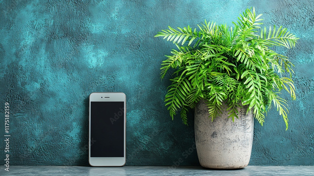 Aufkleber budget planning app open on a smartphone screen stock photo with side copy space