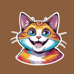 creative funy cat sticker AI file'