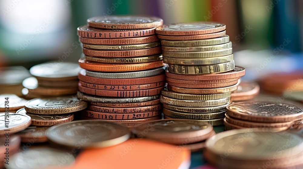 Poster budget planning books and stationery arranged neatly on a table stock photo with side copy space