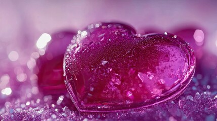 A Valentine's background with layered handmade hearts, glitter details, and a bold violet surface. Ideal for festive love-themed visuals.