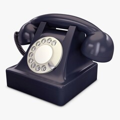 Retro telephone design with classic dial and sleek finish