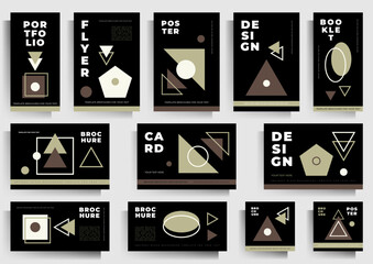 Cover design for brochure, flyer, folder, and poster. Set of templates of different formats. Vector illustration geometric.