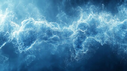 Magnetic Energy Flow with Blue Background. Generative AI