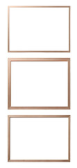 Fototapeta premium Set of various wooden frames isolated on transparent background, template
