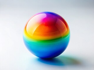 Serene Rainbow Orb: Anti-Stress Colorful Sphere on White Background