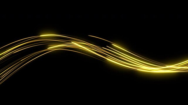 isolated golden wave light transparent background