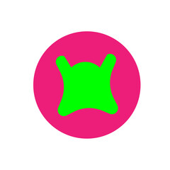 illustration of a pink and green symbol