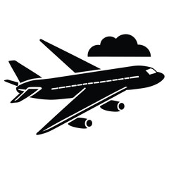illustration of airplane with cloud vector file