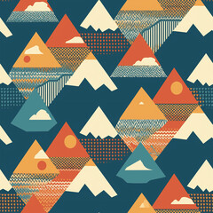 seamless geometric pattern mountain 