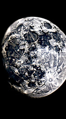 Fototapeta premium Luminous HL Moon and Stardusted Night Sky: A Detailed Capture of Tranquil Celestial Beauty