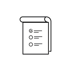 Checklist on Notepad Page Line Icon with Editable Stroke