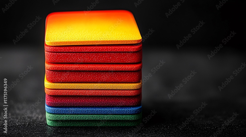 Poster Credit card management tips displayed on a digital app Stock Photo with side copy space
