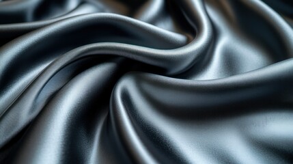 Obraz premium A close-up view of smooth, shiny fabric with gentle folds and ripples.