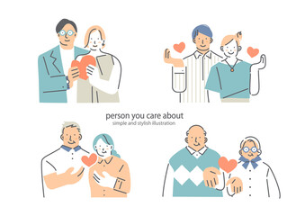 happy couple, simple and friendly illustration